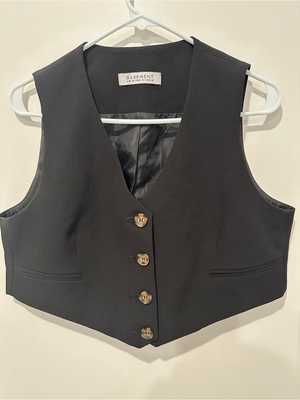 BASEMENT Black Tailored Button-Front Vest